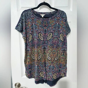 Lucky Brand Bohemian Style Short Sleeve Shirt in Size 1X